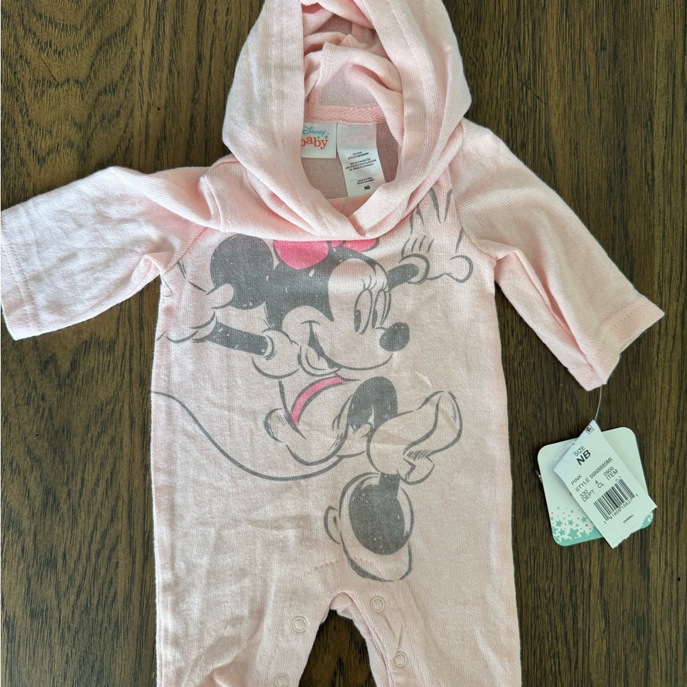 Disney Pink Minnie Mouse Baby Footie